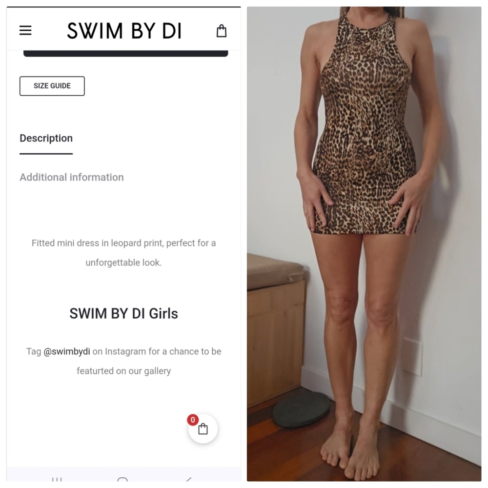 Nwt Swim By Di Leo Leopard Sporty 90s Cut Pretty Woman Soundtrack Xs S - Picture 4 of 4